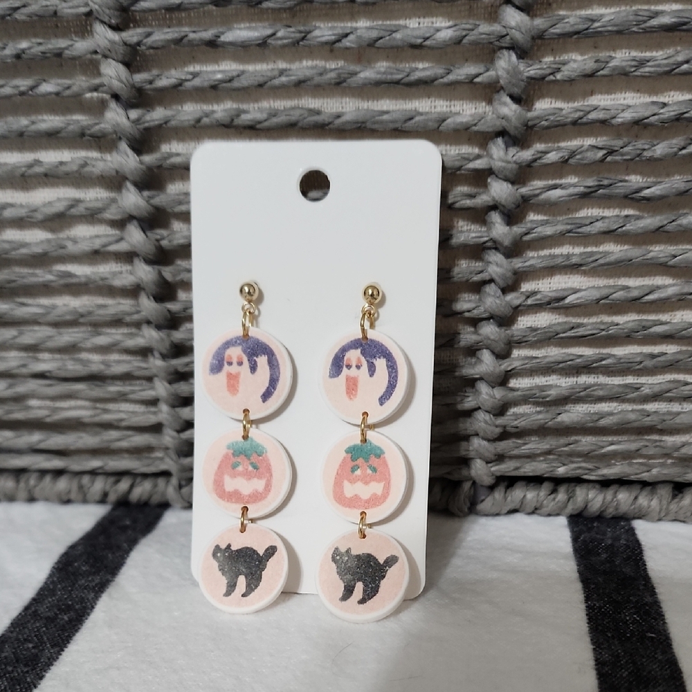 Halloween Cookie Dangle Earrings Handmade